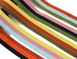 custom eco-friendly recycled polyester cotton stripe jacquard webbing tape
