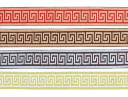 Custom polyester greek key jacquard webbing tapes for garment