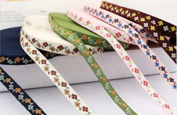 Woven Jacquard Polyester Custom Sizes Webbing Ribbon for Ethnic Trim