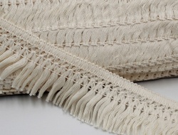 Bespoke beige cotton knotted tassel trims for home textile