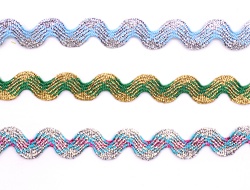 Colorful metallic ric rac trims manufacturer in China