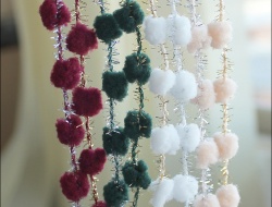 Luxury shiny square pom pom ball fringe trims