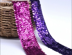 Shiny bling bling blue purple pink sequin trims