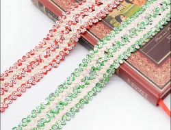 Wholesale 4cm 3 row Gleaming Ribbon Braid Sequin Trims