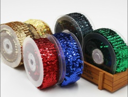 Colorful glitter wide sequin trims for DIY crafts decorative clothing