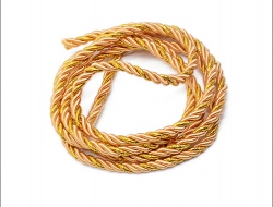 Gold polyester nylon braid ropes for apparel